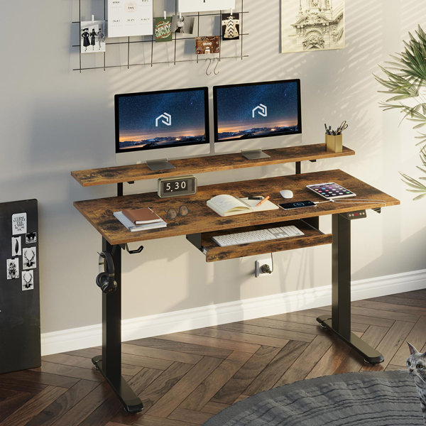 Inbox Zero Merha Height Adjustable Standing Desk & Reviews Wayfair